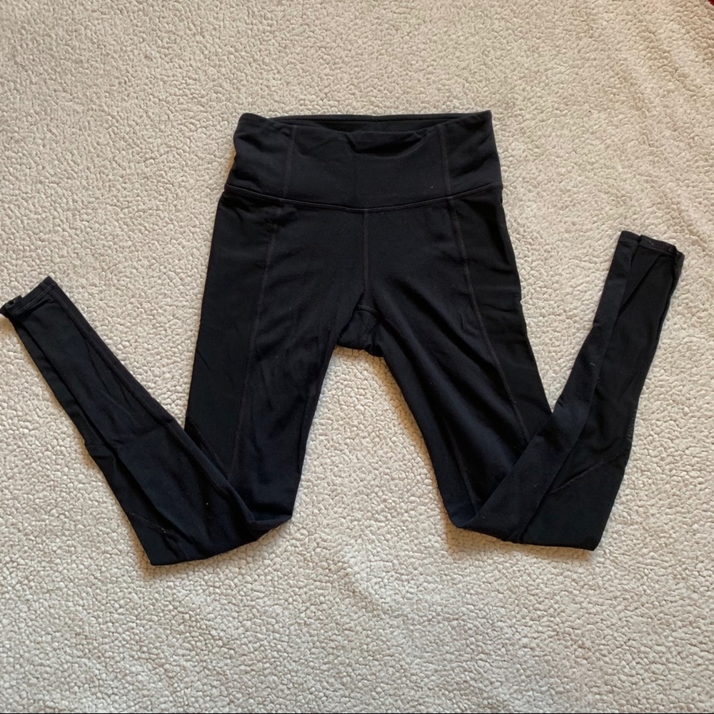 Athleta High Rise Black Leggings Mesh Insert XS
